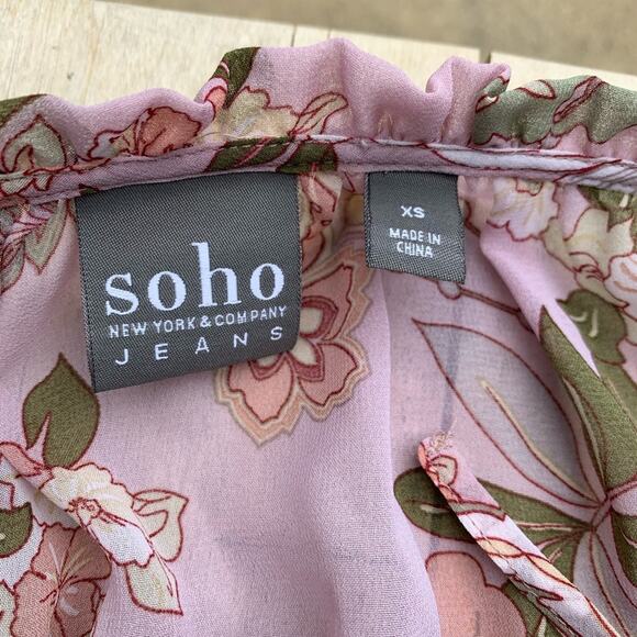 SOHO JEANS NY&CO FLORAL TOP SIZE XS - Picture 9 of 11